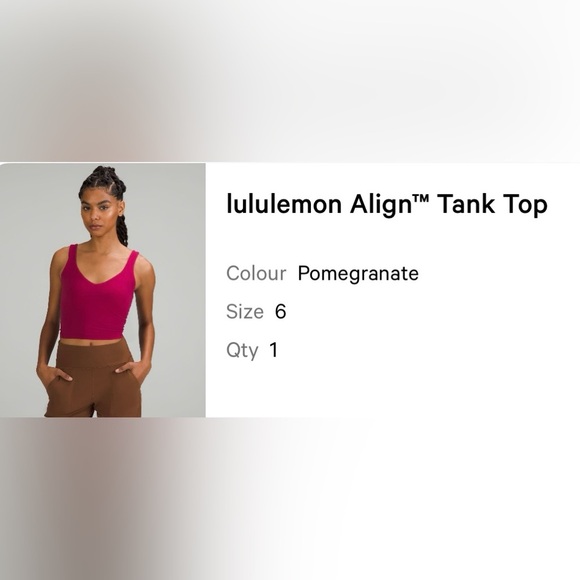 🍋Lululemon Align Tank Top in Pomegranate - Picture 5 of 5
